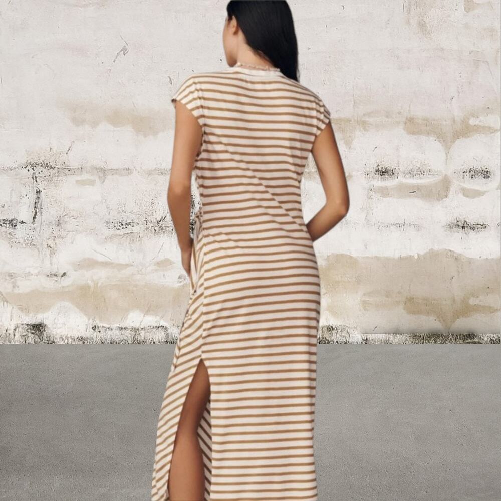 Anthropologie $98 Daily Practice Tiebreaker Muscle-Sleeve Midi Dress Medium NWT - Picture 2 of 4